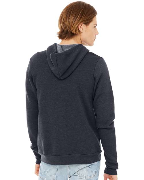BELLA + CANVAS Sponge Fleece Full-Zip Hoodie 3739 Heather Navy