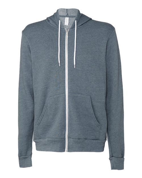 BELLA + CANVAS Sponge Fleece Full-Zip Hoodie 3739 Heather Slate