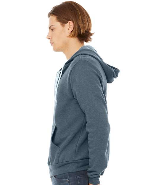 BELLA + CANVAS Sponge Fleece Full-Zip Hoodie 3739 Heather Slate