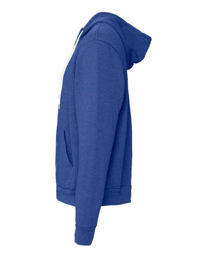 BELLA + CANVAS Sponge Fleece Full-Zip Hoodie 3739 Heather True Royal