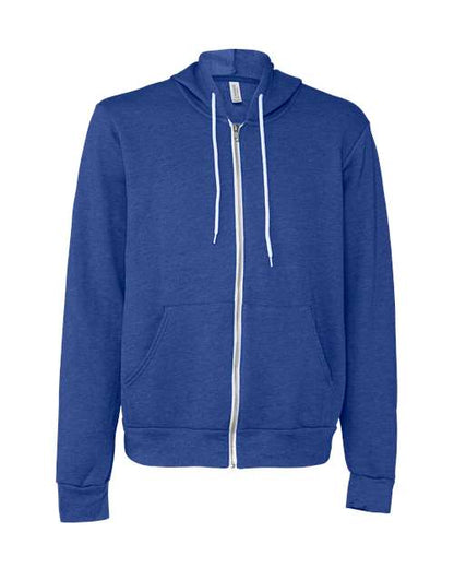 BELLA + CANVAS Sponge Fleece Full-Zip Hoodie 3739 Heather True Royal