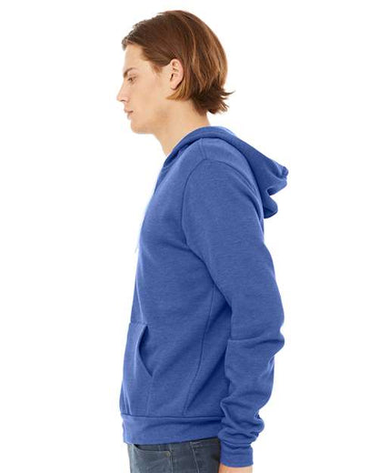 BELLA + CANVAS Sponge Fleece Full-Zip Hoodie 3739 Heather True Royal