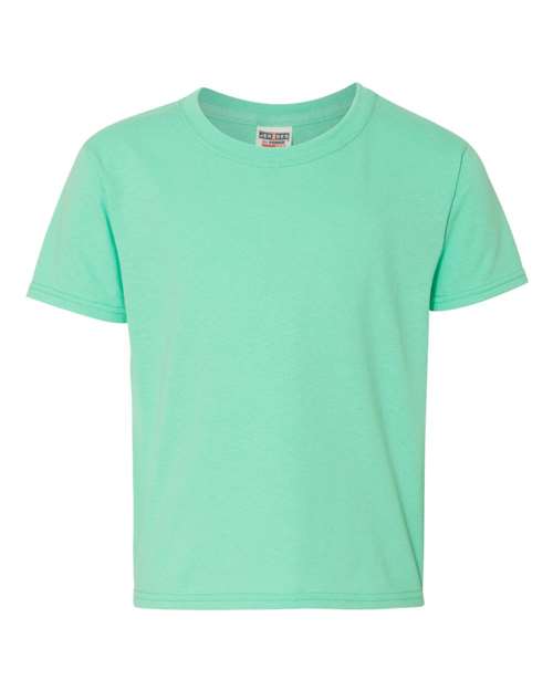 JERZEES Dri-Power® Youth 50/50 T-Shirt 29BR Cool Mint Custom Embroidered Business Logo