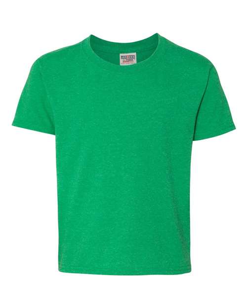 JERZEES Dri-Power® Youth 50/50 T-Shirt 29BR Irish Green Heather Custom Embroidered Business Logo