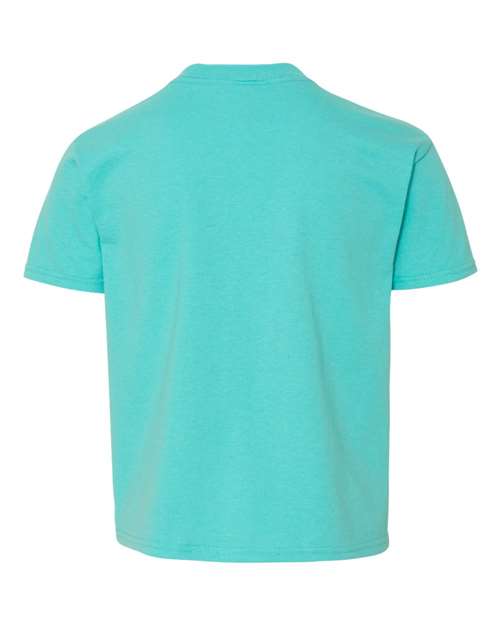 JERZEES Dri-Power® Youth 50/50 T-Shirt 29BR Safety Orange Custom Embroidered Business Logo