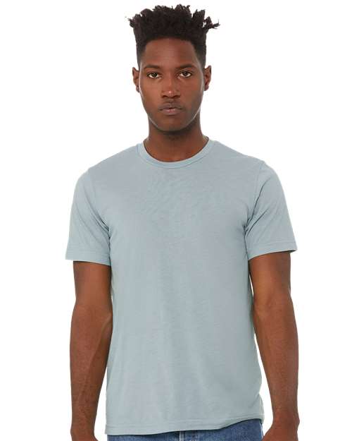 BELLA + CANVAS Triblend Tee 3413 Grey Triblend Custom Embroidered Business Logo