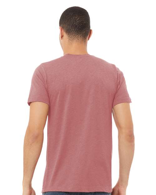BELLA + CANVAS Triblend Tee 3413 Mauve Triblend Custom Embroidered Business Logo