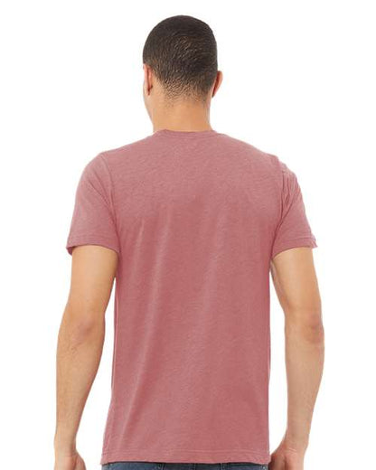 BELLA + CANVAS Triblend Tee 3413 Mauve Triblend Custom Embroidered Business Logo