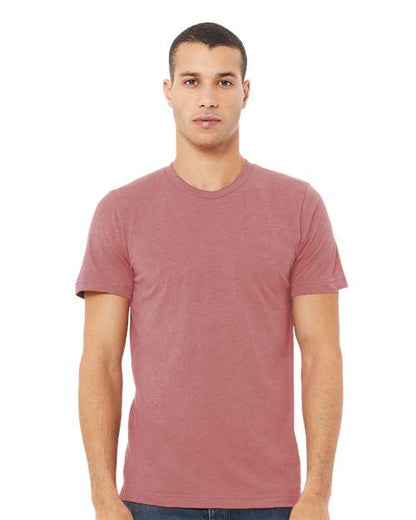 BELLA + CANVAS Triblend Tee 3413 Maroon Triblend Custom Embroidered Business Logo