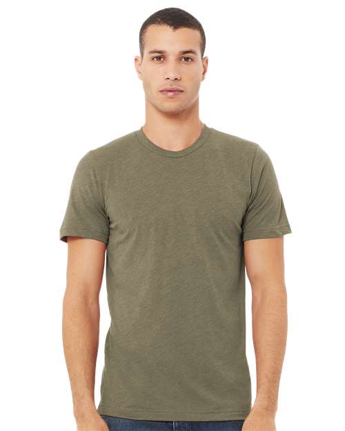 BELLA + CANVAS Triblend Tee 3413 Oatmeal Triblend Custom Embroidered Business Logo