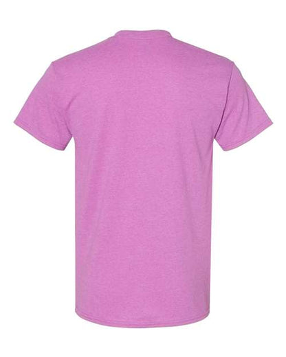 Gildan USA-Made Fine Jersey T-Shirt 5000 Heather Radiant Orchid Custom Embroidered Business Logo