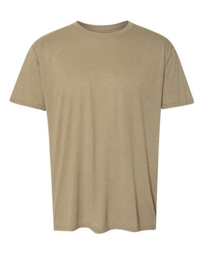 Gildan Performance® T-Shirt 42000 Prairie Dust Custom Embroidered Business Logo