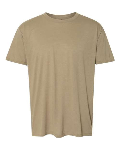 Gildan Performance® T-Shirt 42000 Prairie Dust Custom Embroidered Business Logo