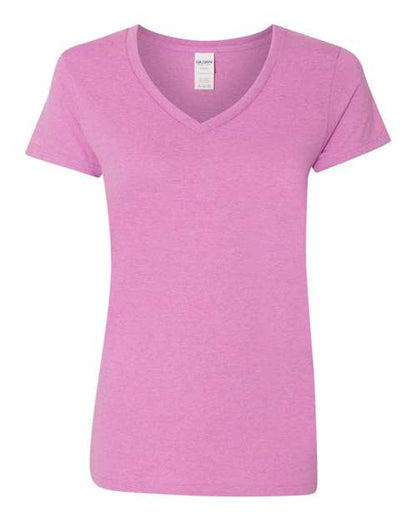 Gildan Heavy Cotton™ Women’s V-Neck T-Shirt 5V00L Custom Embroidered Business Logo