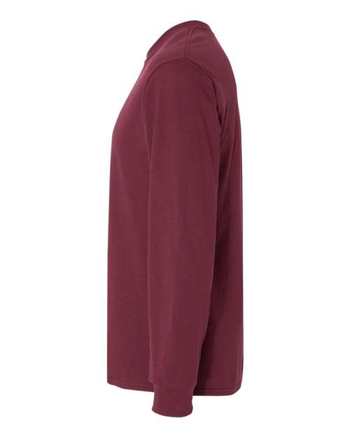 Gildan Heavy Cotton™ Long Sleeve T-Shirt 5400 Maroon Custom Embroidered Business Logo