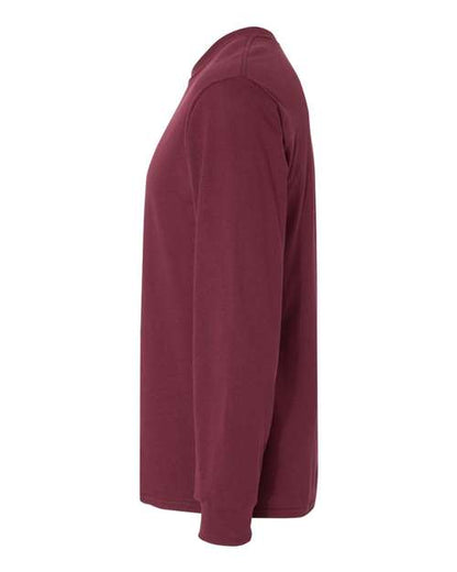 Gildan Heavy Cotton™ Long Sleeve T-Shirt 5400 Maroon Custom Embroidered Business Logo