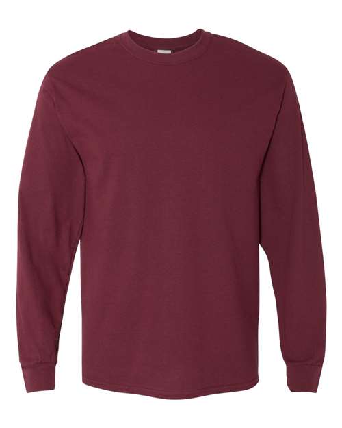 Gildan Heavy Cotton™ Long Sleeve T-Shirt 5400 Light Pink Custom Embroidered Business Logo