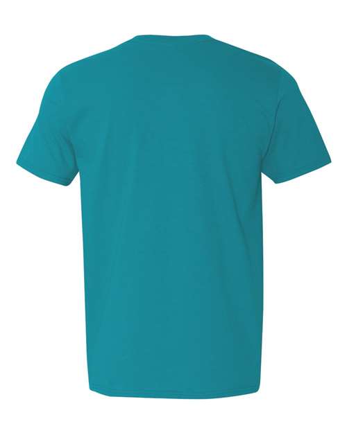 Gildan Softstyle® T-Shirt 64000 Tropical Blue Custom Embroidered Business Logo