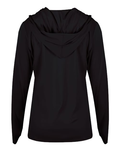 Badger Women's B-Core Long Sleeve Hooded T-Shirt 4165 Black