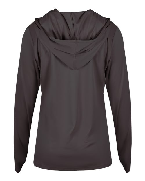 Badger Women's B-Core Long Sleeve Hooded T-Shirt 4165 Graphite