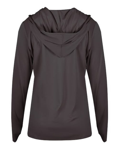 Badger Women's B-Core Long Sleeve Hooded T-Shirt 4165 Graphite