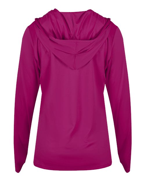 Badger Women's B-Core Long Sleeve Hooded T-Shirt 4165 Hot Pink
