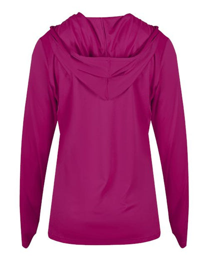 Badger Women's B-Core Long Sleeve Hooded T-Shirt 4165 Hot Pink
