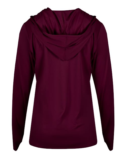 Badger Women's B-Core Long Sleeve Hooded T-Shirt 4165 Maroon