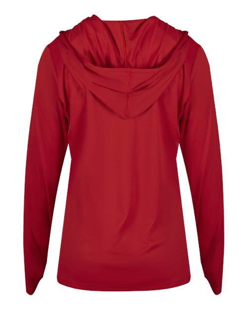 Badger Women's B-Core Long Sleeve Hooded T-Shirt 4165 Red