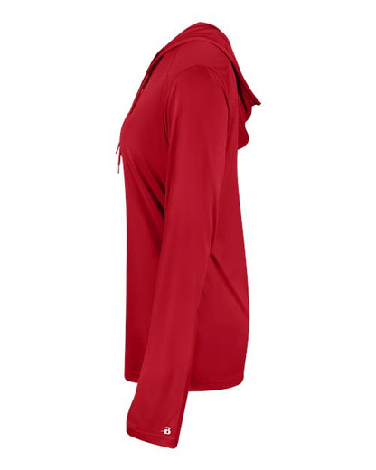 Badger Women's B-Core Long Sleeve Hooded T-Shirt 4165 Red