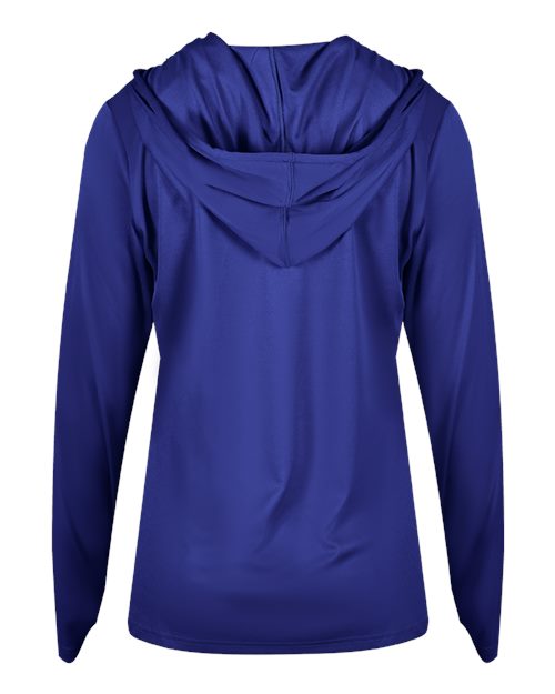 Badger Women's B-Core Long Sleeve Hooded T-Shirt 4165 Royal