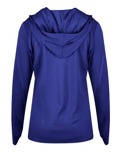 Badger Women's B-Core Long Sleeve Hooded T-Shirt 4165 Royal