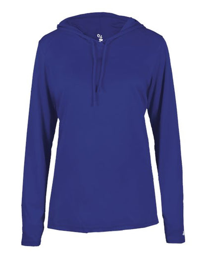 Badger Women's B-Core Long Sleeve Hooded T-Shirt 4165 Royal