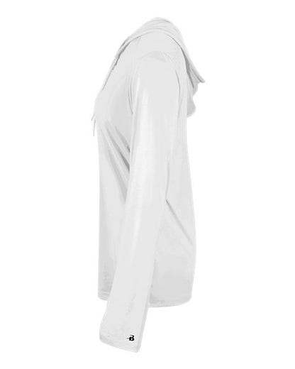 Badger Women's B-Core Long Sleeve Hooded T-Shirt 4165 White