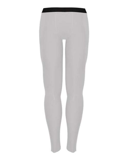 Custom EmbroideredBadger Men's Compression Full-Length Tights 4503 White