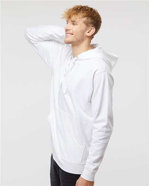 Independent Trading Co. Midweight Hooded Sweatshirt SS4500 White Custom Embroidered Business Logo