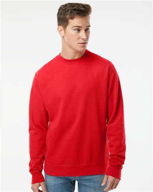 Custom Embroidered  Independent Trading Co. Midweight Crewneck Sweatshirt SS3000 Red