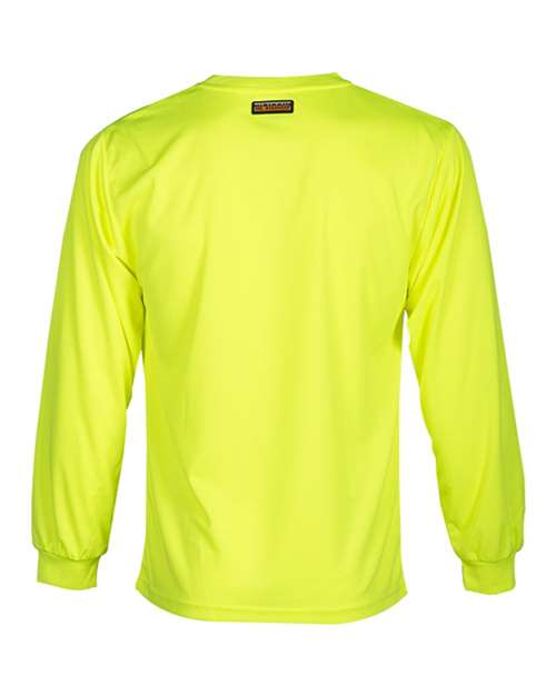 Custom EmbroideredKishigo Unisex Microfiber Polyester Long Sleeve T-Shirt 4591 Lime