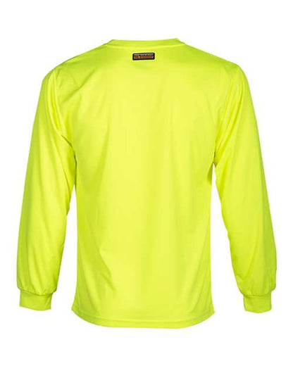 Custom EmbroideredKishigo Unisex Microfiber Polyester Long Sleeve T-Shirt 4591 Lime