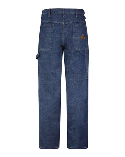 Custom EmbroideredBulwark Men's Flame Resistant Pre-Washed Denim Dungaree 4620 Blue Denim- 37UI