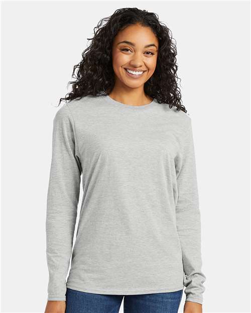 Custom Embroidered  Hanes Perfect-T Long Sleeve T-Shirt 498L  