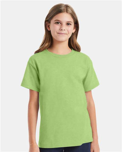 Custom Embroidered  Hanes Essential-T Youth T-Shirt 5480 Lime