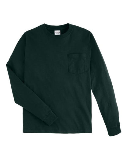Hanes Authentic Long Sleeve Pocket T-Shirt 5596