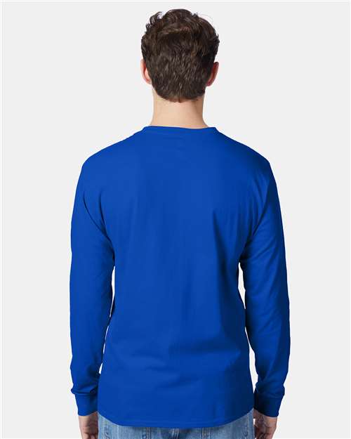 Hanes Authentic Long Sleeve Pocket T-Shirt 5596