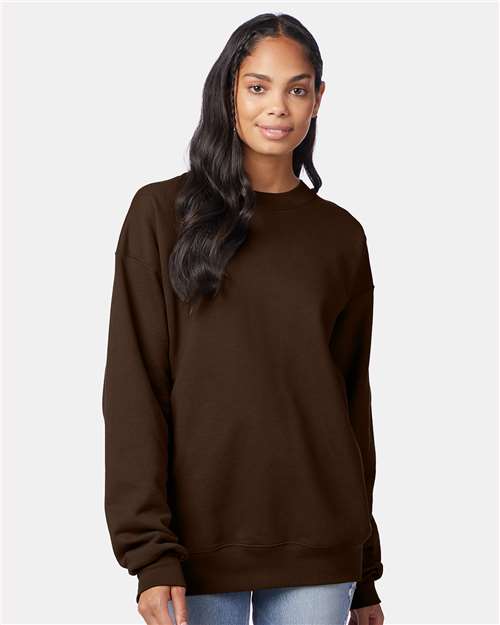Custom Embroidered  Hanes Ultimate Cotton® Crewneck Sweatshirt F260 Dark Chocolate
