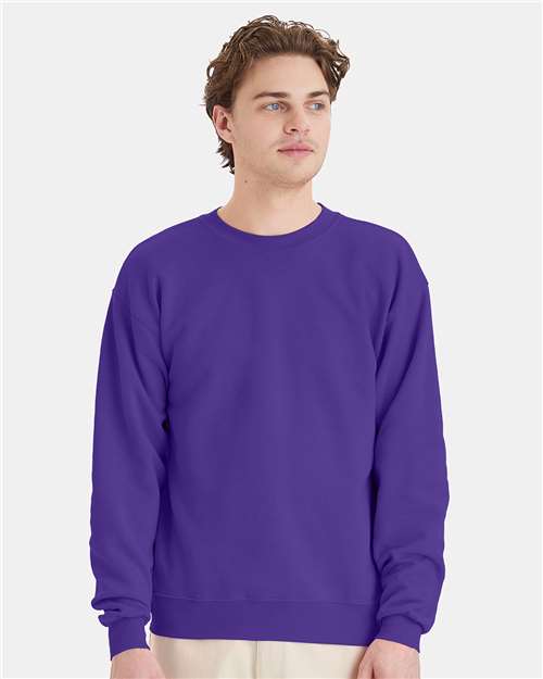Custom Embroidered  Hanes Ecosmart® Crewneck Sweatshirt P160 Purple