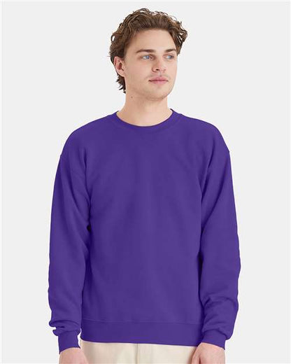 Custom Embroidered  Hanes Ecosmart® Crewneck Sweatshirt P160 Purple