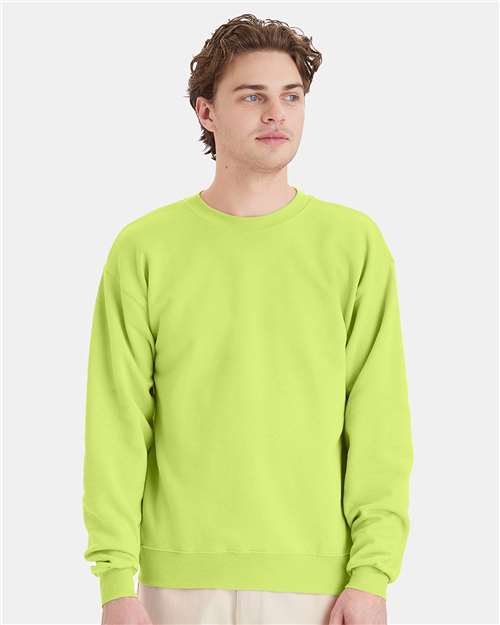 Custom Embroidered  Hanes Ecosmart® Crewneck Sweatshirt P160 Safety Green