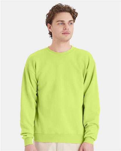 Custom Embroidered  Hanes Ecosmart® Crewneck Sweatshirt P160 Safety Green