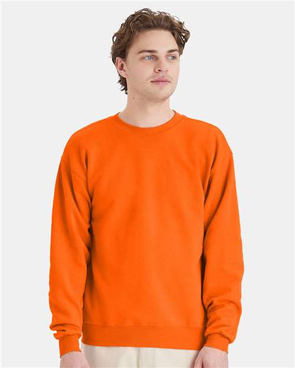 Custom Embroidered  Hanes Ecosmart® Crewneck Sweatshirt P160 Safety Orange